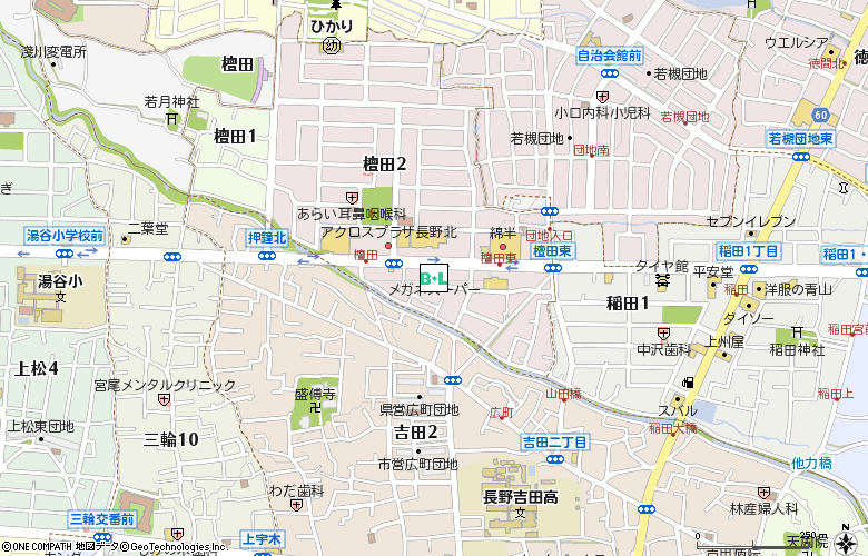 メガネスーパー 長野若槻店付近の地図
